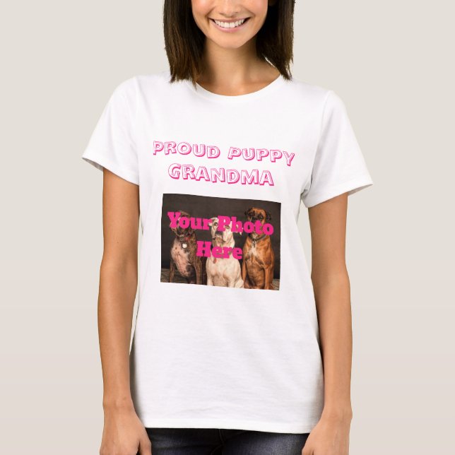 Proud Puppy Grandma T-Shirt (Framsida)