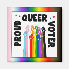 Proud Queer Voter-regnbåge händer Magnet