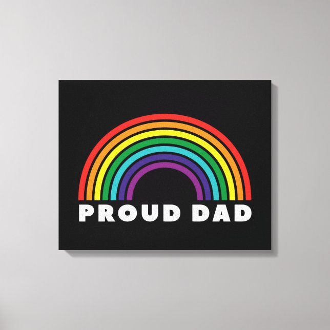 Proud Rainbow Pappa Canvastryck (Framsida)