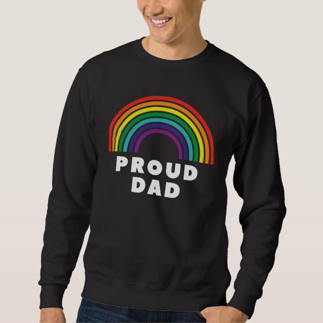 Proud Rainbow Pappa Lång Ärmad Tröja (Framsida)