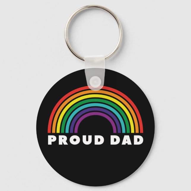 Proud Rainbow Pappa Nyckelring (Framsida)