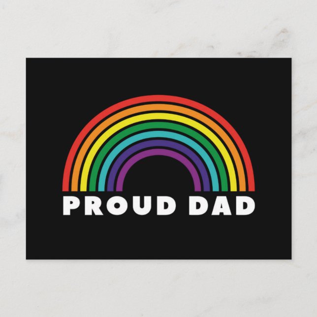 Proud Rainbow Pappa Vykort (Framsida)