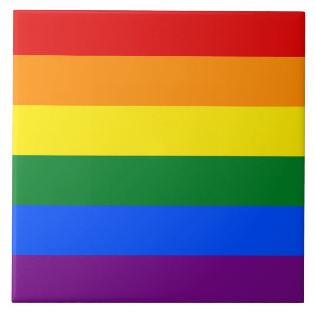 Proud Rainbow Pride Flagga Ceramic Tile Kakelplatta (Framsidan)