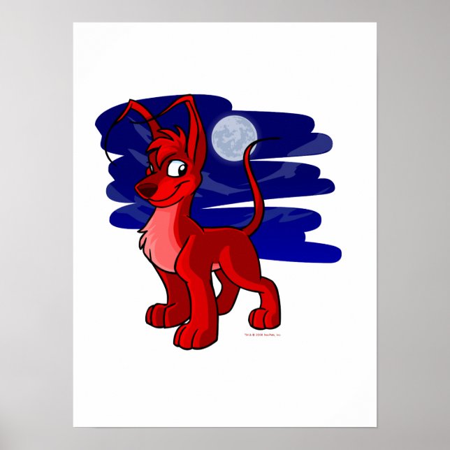 Proud red Gelert by Monlight Poster (Framsidan)