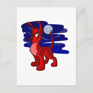 Proud red Gelert by Monlight Vykort