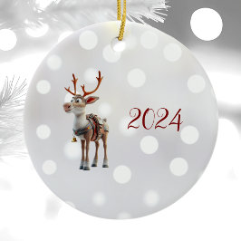 Proud Reindeer jul Elf Ceramic Ornament