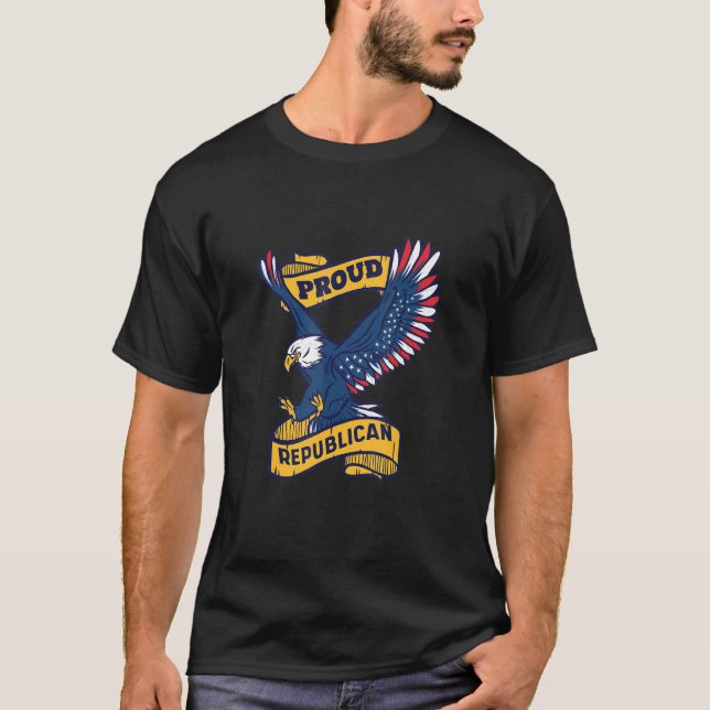Proud Republican Anti Democrat T Shirt (Framsida)