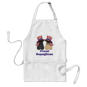 Proud Repuglican Fawn och Black Pug Tees, presente Förkläde