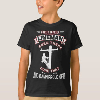 Proud Retrött Lineman Gift Pension T Shirt