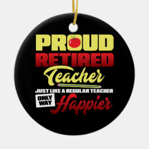 Proud Retrött Teacher Funny Julgransprydnad Keramik