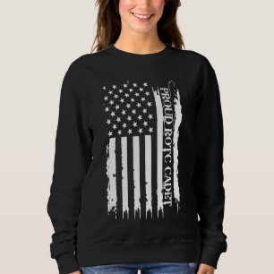 Proud ROTC Cadet United Stater Distress w US Fla T Shirt