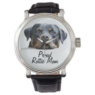 Proud Rottie Mamma Rottweiler Hund Ansikte Armbandsur