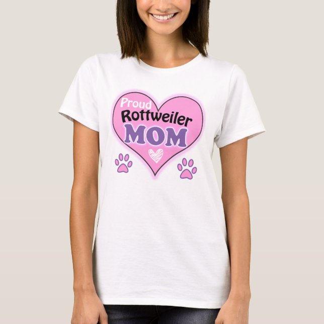Proud Rottweiler Mom T Shirt (Framsida)