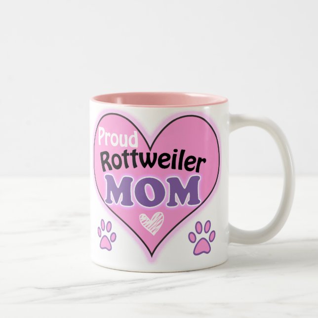 Proud Rottweiler Mom Två-Tonad Mugg (Höger)