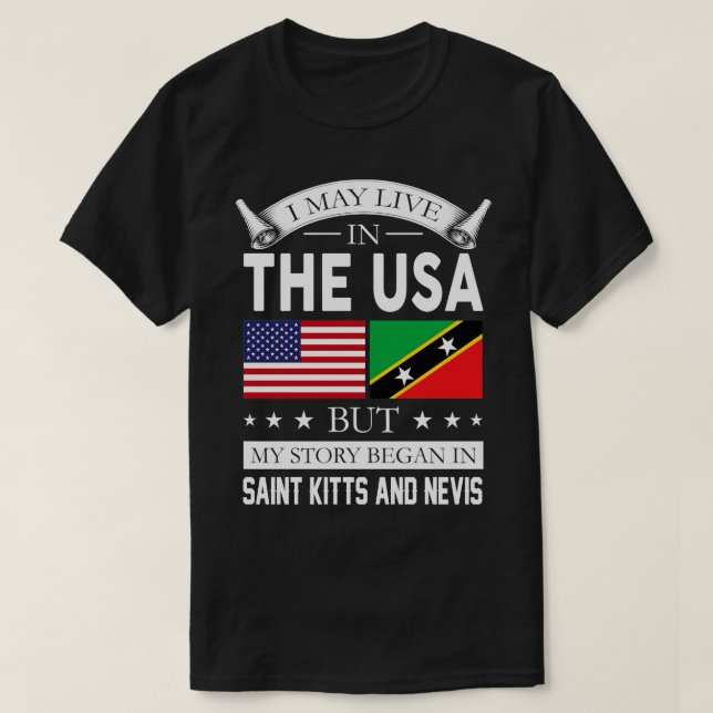 Proud Saint Kitts och Nevis Roots Funny-gåva T Shirt (Design framsida)