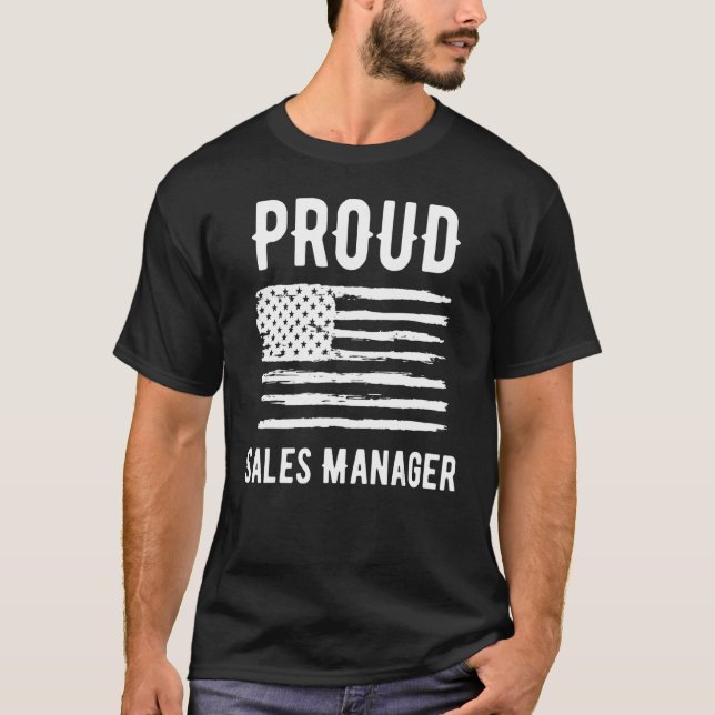 Proud Sales Manager Professional American Flagga T Shirt (Framsida)