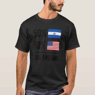 Proud Saloran American Flagga El Salvador Usa T Shirt
