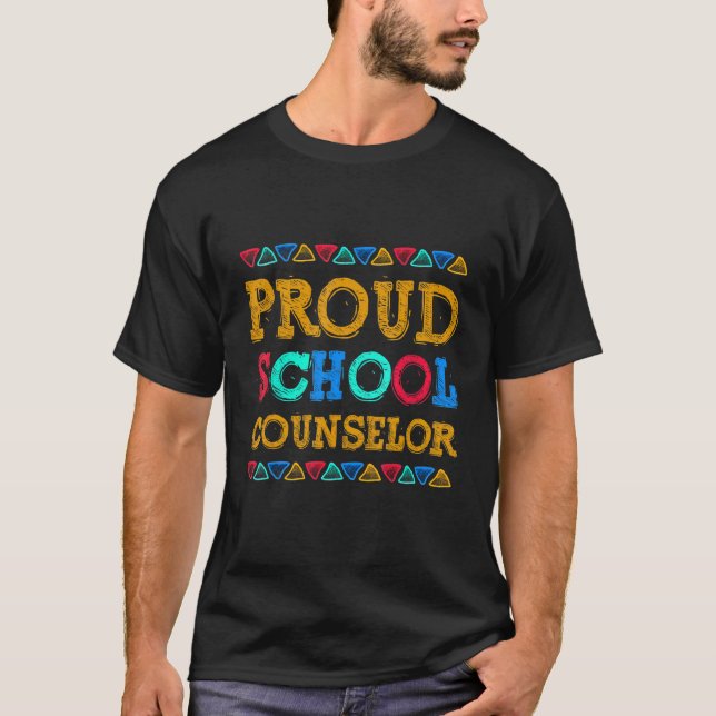 Proud School Counselor African Pride Black History T Shirt (Framsida)