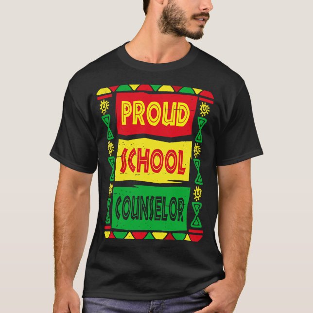 Proud School Counselor Afrika Pride Black History T Shirt (Framsida)
