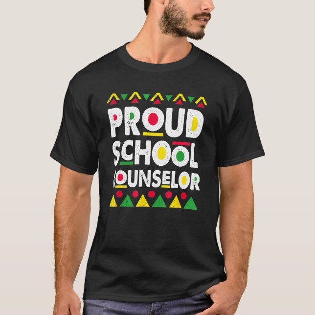 Proud School Counselor Afrika Pride Black History T Shirt (Framsida)