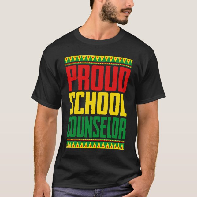 Proud School Counselor Black History Month African T Shirt (Framsida)