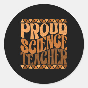 Proud Science Teacher Black History Month Retro Gr Runt Klistermärke