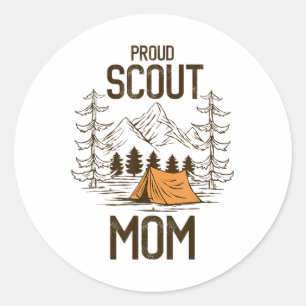 Proud Scout Mamma Camping Leader Äventyr Tra Runt Klistermärke