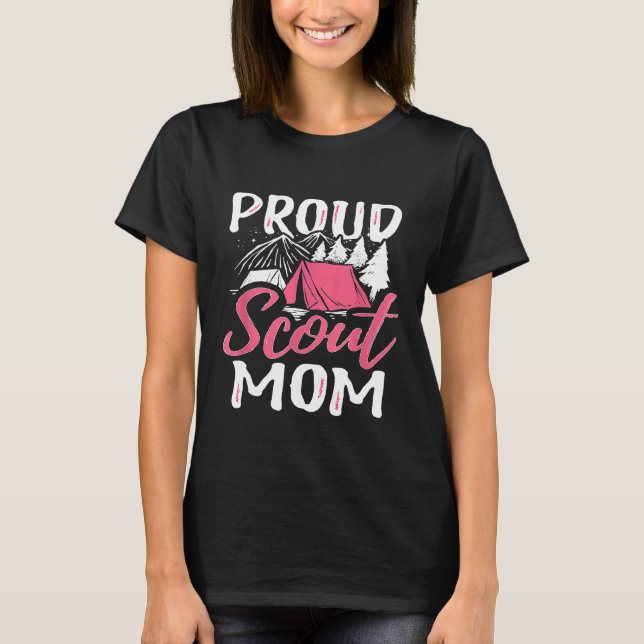 Proud Scout Mamma, där den Leader Unge Camping Tr T Shirt (Framsida)