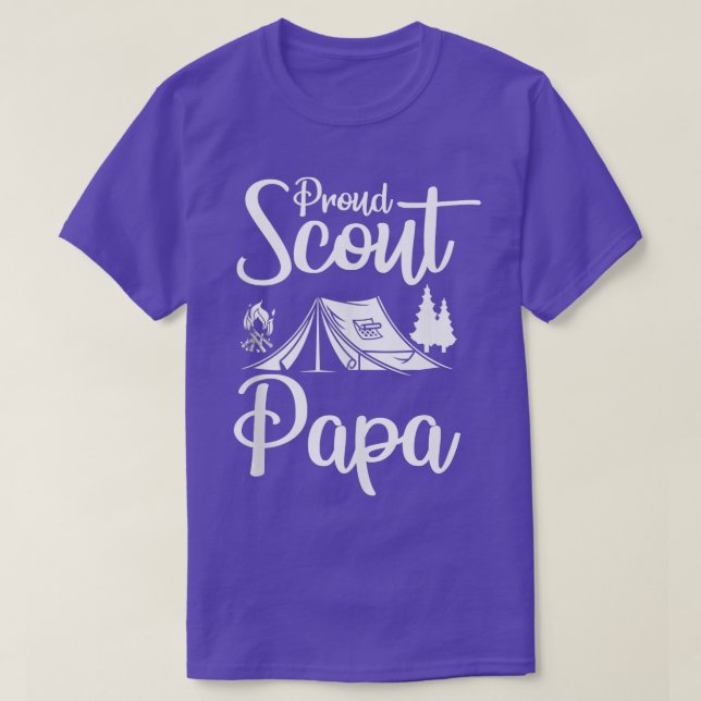 Proud Scout Pappa Camping Scouting Tält Scout Papp T Shirt (Design framsida)