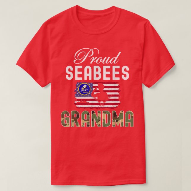 Proud Seabees Grandma Camoue Graphics Army T  T Shirt (Design framsida)