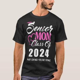 Proud seniora mamma 2024 studenten-klass, inte kry t shirt