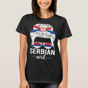 Proud Serbian Girl Serbian Flagga Serbiskt kultura T Shirt