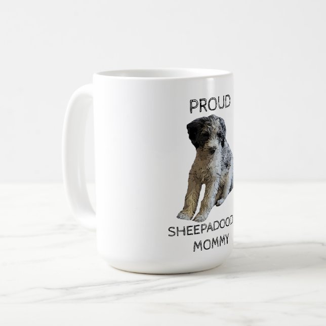 Proud Sheepadoodle Mamma Kaffemugg (Framsida vänster)