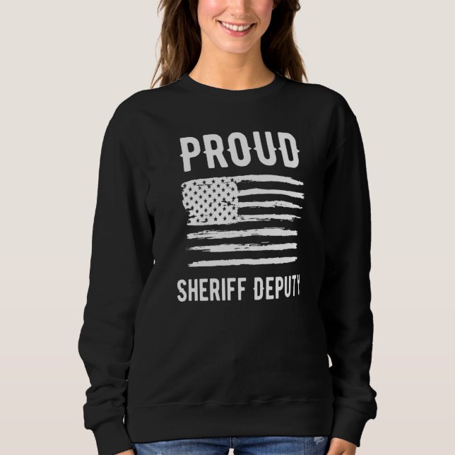 Proud Sheriff Deputy Profession American Flag Prem T Shirt (Framsida)
