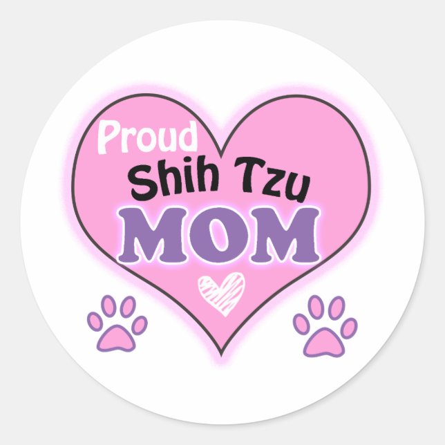 Proud Shih Tzu mamma Runt Klistermärke (Framsida)