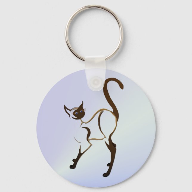 Proud Siamese Cat Keychain Nyckelring (Framsida)