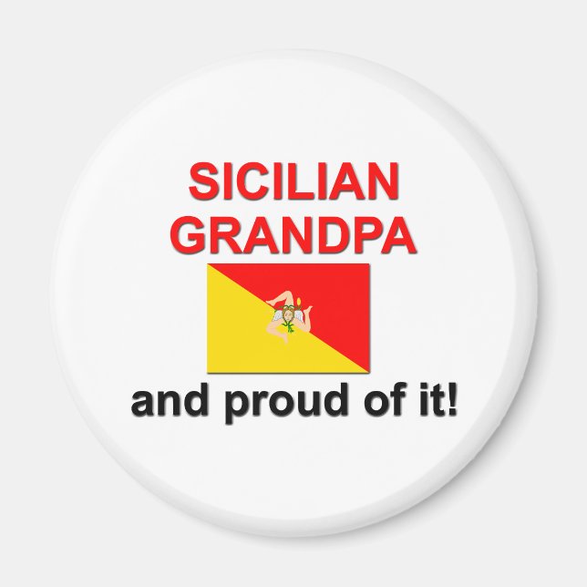 Proud Sicilian Grandpa Magnet (Framsidan)