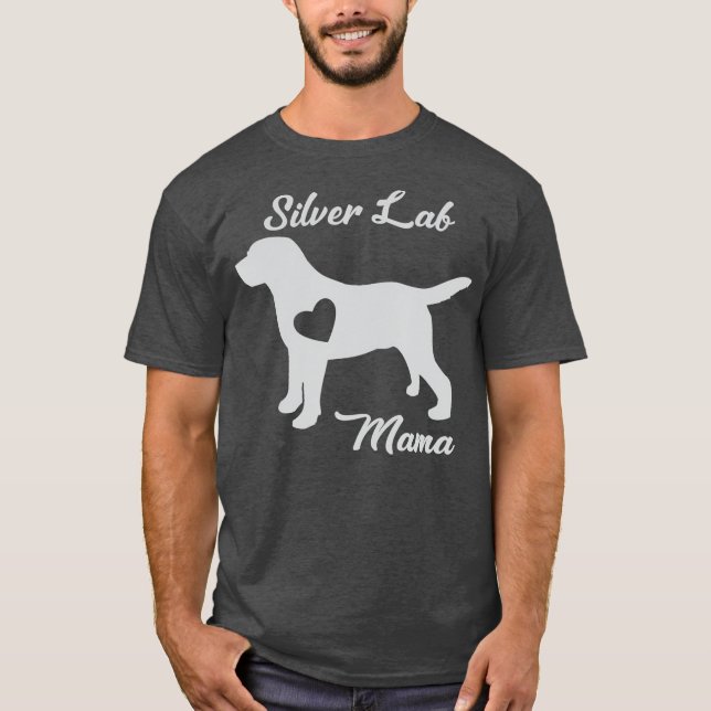 Proud Silver Lab Mamma Labrador Retriever för Mamm T Shirt (Framsida)