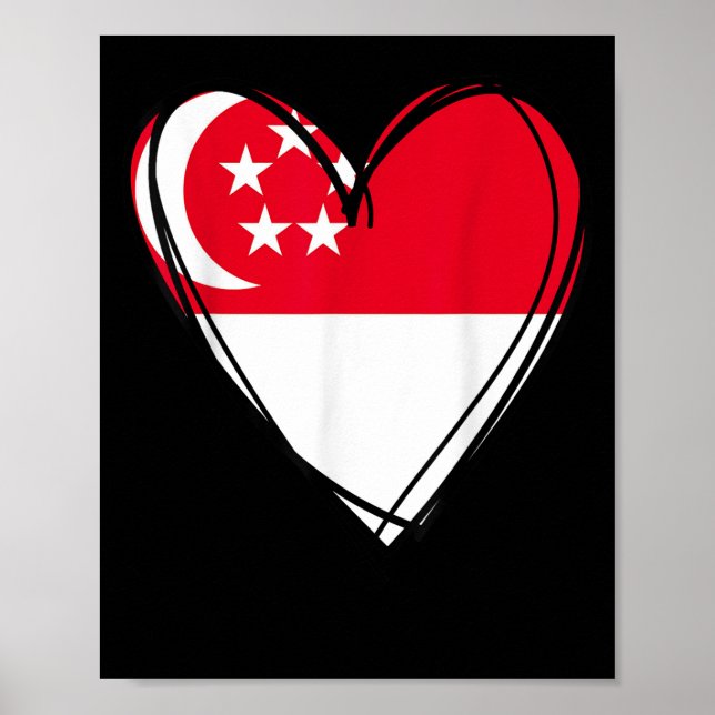 Proud Singarean Boy Girl Aunt Dad Mom Singare Flag Poster (Framsidan)