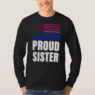 Proud Sister Bisexual Flagga Lgbt Gay pride T Shirt