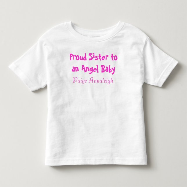Proud Sister mot Angel Baby Tee Shirt (Framsida)