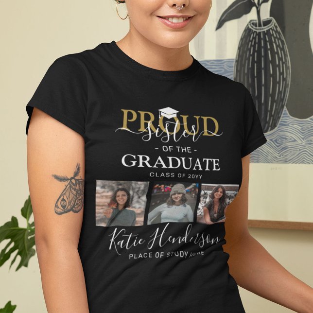 Proud Sister of the Student Photo Collage T-Shirt (Skapare uppladdad)