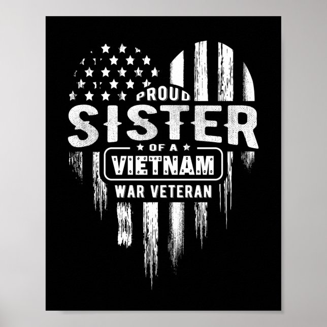 Proud Sister Vietnam Vet Brother Veterans Day Amer Poster (Framsidan)