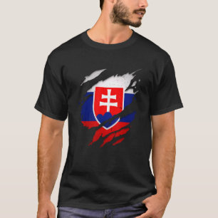 Proud Slovakia Torn Ripping Slovakia Flagga T Shirt