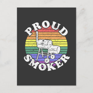Proud Smoker Retro LGBT BBQ Smoker T-Shirt Vykort