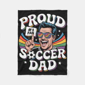 Proud Soccer Dad Cheerful Fan For Fathers _3  Fleecefilt