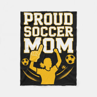Proud Soccer Mom Cheerful Fan Support For Moms _3  Fleecefilt