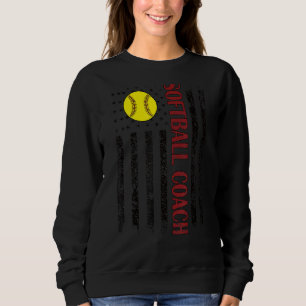 Proud Softball Coach US Flagga Softball Tränar T Shirt