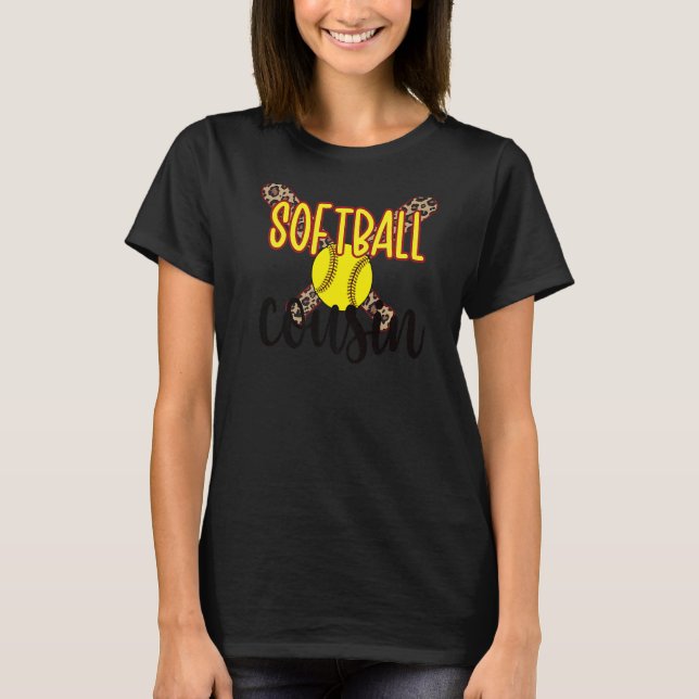 Proud Softball Cousin från en Softball Player 2 T Shirt (Framsida)