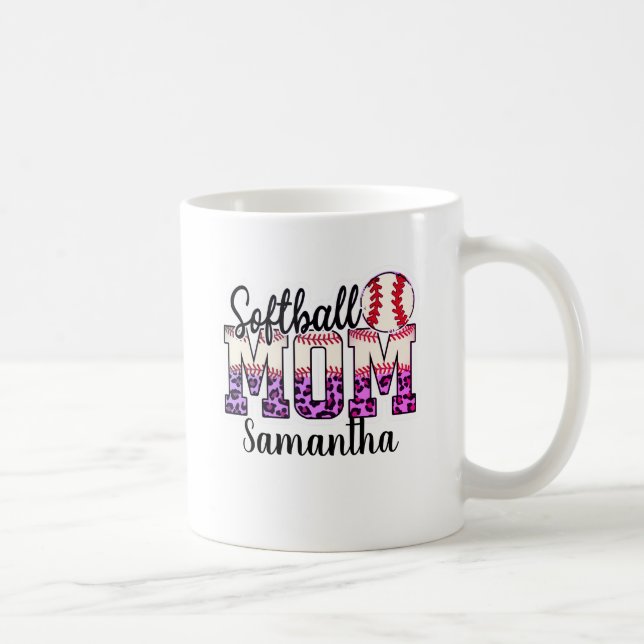 Proud Softball Mamma Life Kaffemugg (Höger)